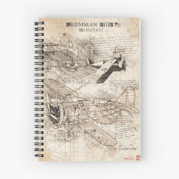 Artikelvorschau, Skizzenkunst im Da Vinci-Stil, Grumman F3F, WWII Fighter Collection entworfen und verkauft von BWstudios.