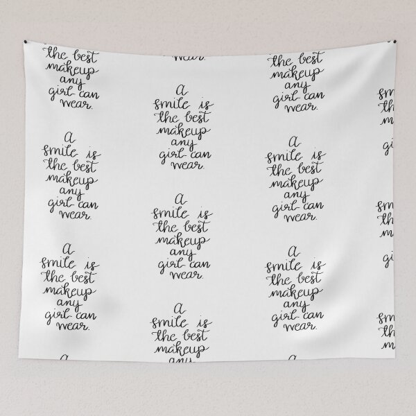 Item preview, A smile is a best make up any girl can wear motivational Quote designed and sold by ManifestoDesign.
