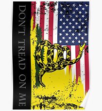 Amerikanische Gadsden-Flagge getragen Poster