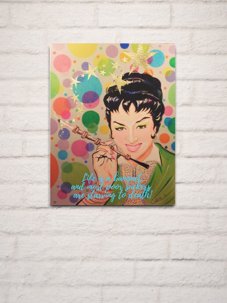 Auntie Mame, Rosalind Russell, life, banquet, quote, gift card Metal Print  for Sale by BrookeClara