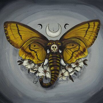 Artwork thumbnail, Death's Head Hawk Moth Elephant by ERWhittingham