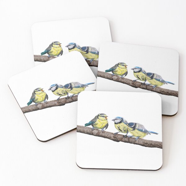 Item preview, Blue Tits sitting on a branch - twittering birds designed and sold by IslesArt.