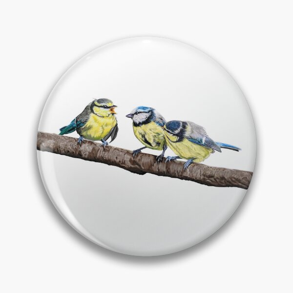 Item preview, Blue Tits sitting on a branch - twittering birds designed and sold by IslesArt.