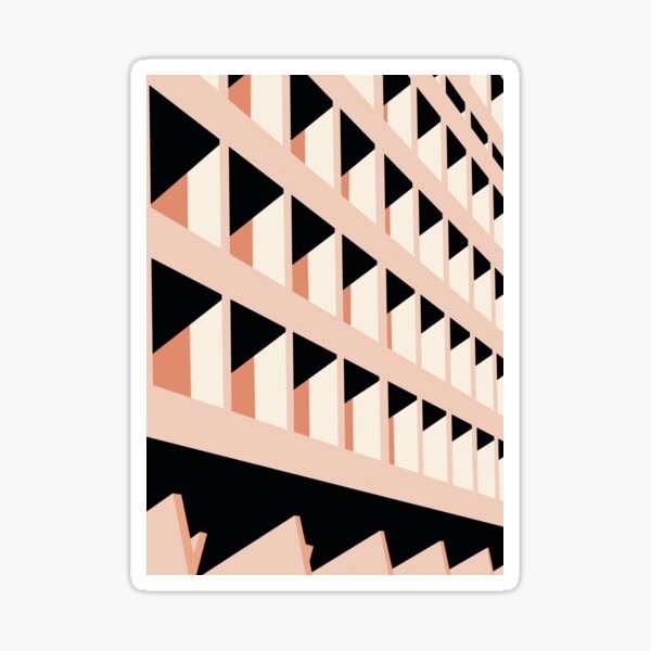 Item preview, Facade Le Corbusier architecture illustration minimalist colored Cité Radieuse designed and sold by etmeusmoi.