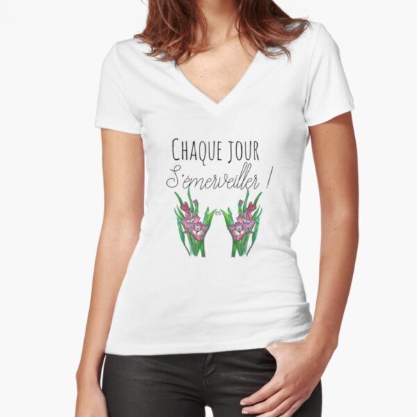 Des mots en partage (44) T-shirt moulant col V