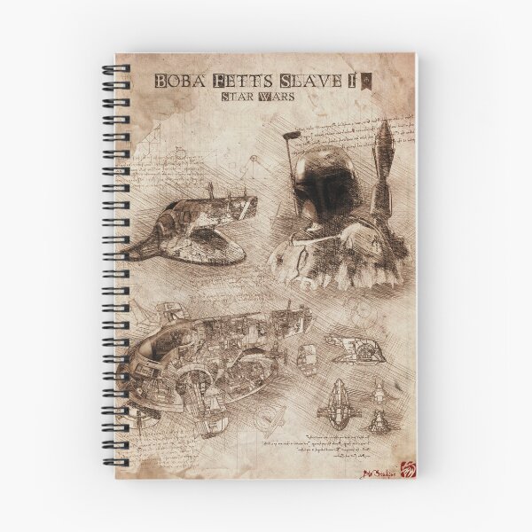 Item preview, Da Vinci Style Sketch Art, Slave I, Star Wars Collection designed and sold by BWstudios.