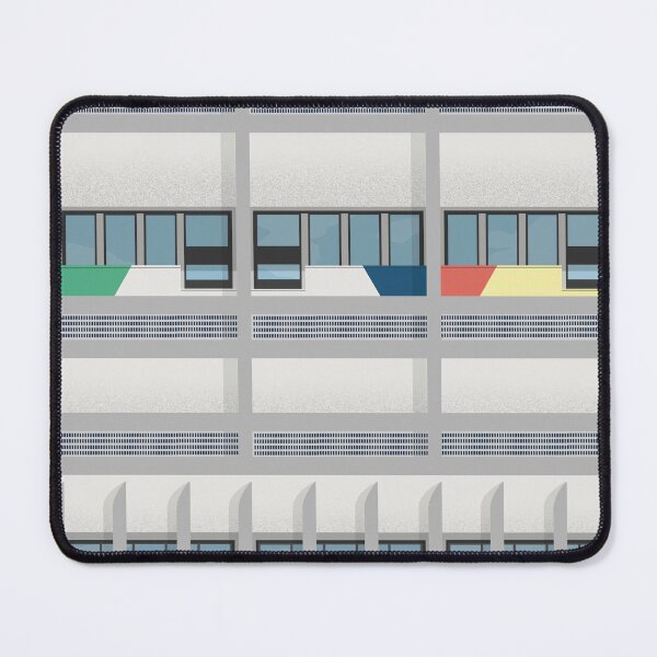 Item preview, Facade Le Corbusier architecture illustration minimalist colored Cité Radieuse designed and sold by DANE_Projects.