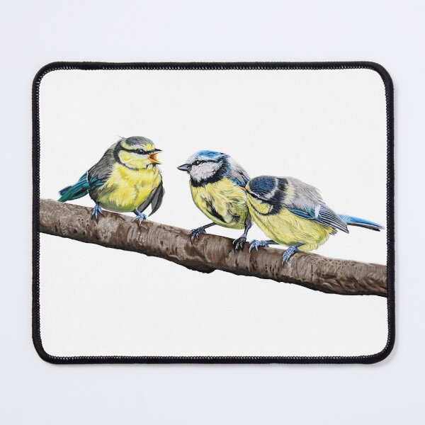 Item preview, Blue Tits sitting on a branch - twittering birds designed and sold by IslesArt.