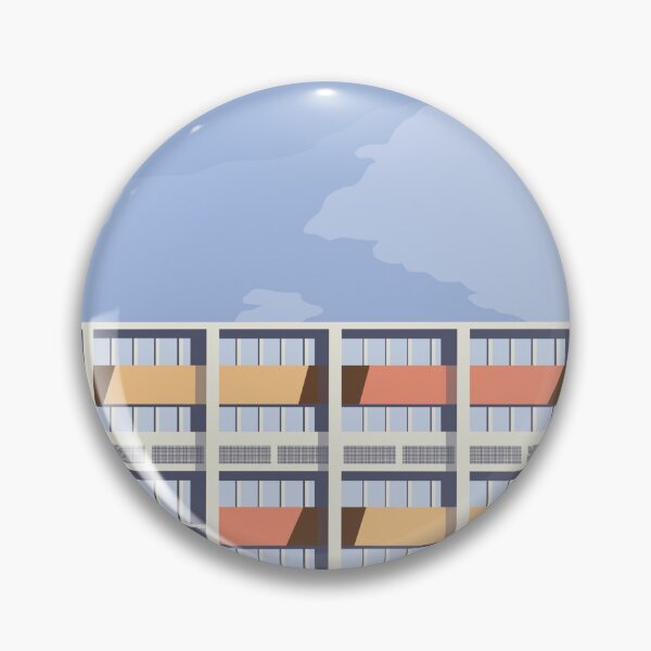 Item preview, Sky Facade Le Corbusier architecture illustration minimalist colored Cité Radieuse designed and sold by DANE_Projects.