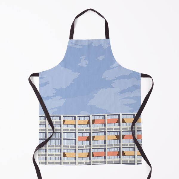 Item preview, Sky Facade Le Corbusier architecture illustration minimalist colored Cité Radieuse designed and sold by DANE_Projects.