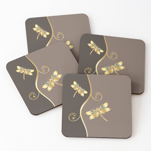 Item preview, Gold Dragonfly Brown designed and sold by ChantalDesign.