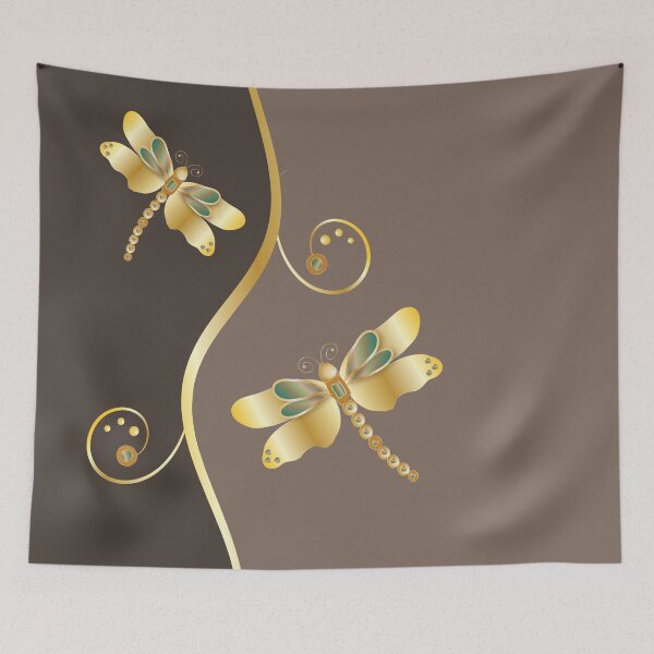 Item preview, Gold Dragonfly Brown designed and sold by ChantalDesign.