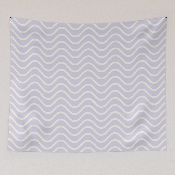 Item preview, Patrón de rayas horizontales en zigzag con ondas en color lila pastel y blanco antiguo designed and sold by HiddenPuppets.