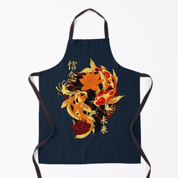 Item preview, Golden Yakuza Japanese tattoos, koi fish pond, floral water original designed and sold by Cheeky Companions.