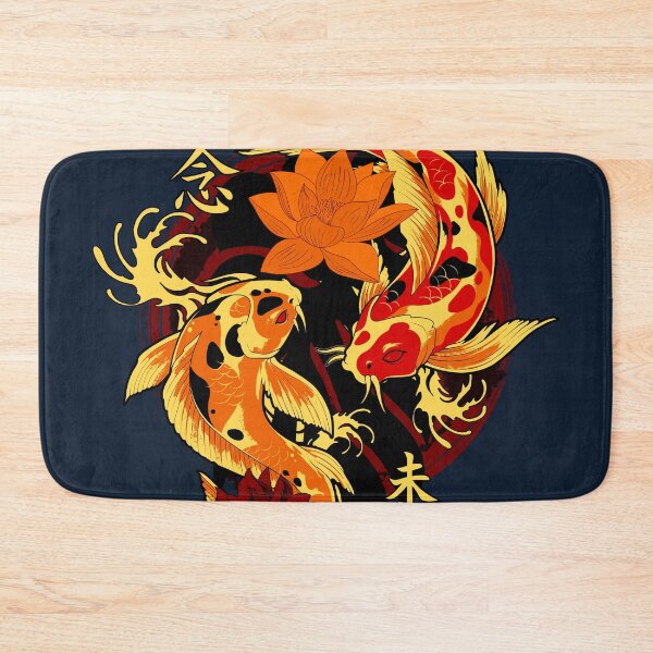Item preview, Golden Yakuza Japanese tattoos, koi fish pond, floral water original designed and sold by Cheeky Companions.