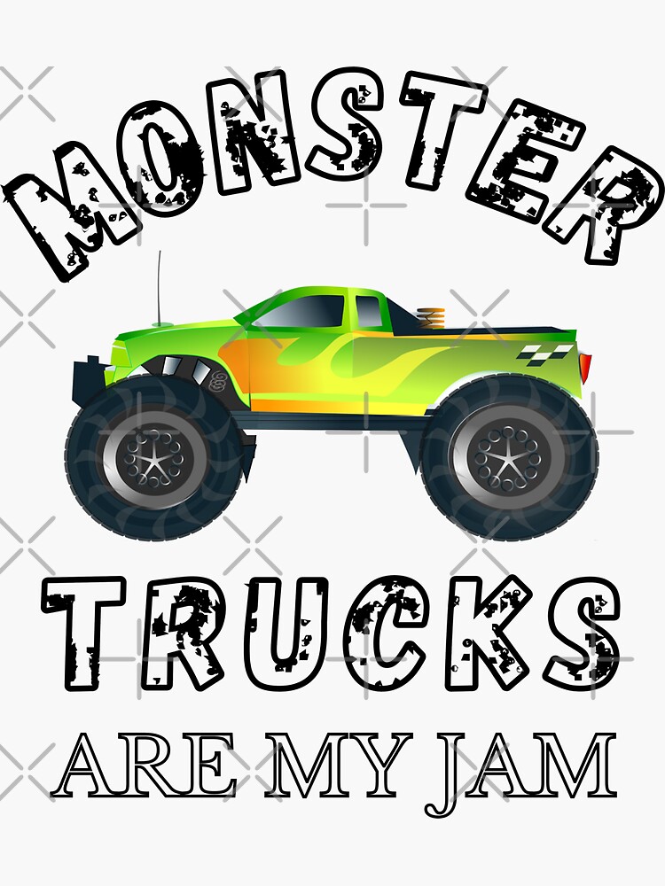 Monster Trucks Are My Jam Monster Truck Lover Water Bottle by
