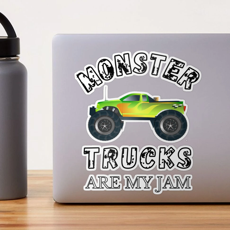 Monster Trucks Are My Jam Monster Truck Lover Water Bottle by