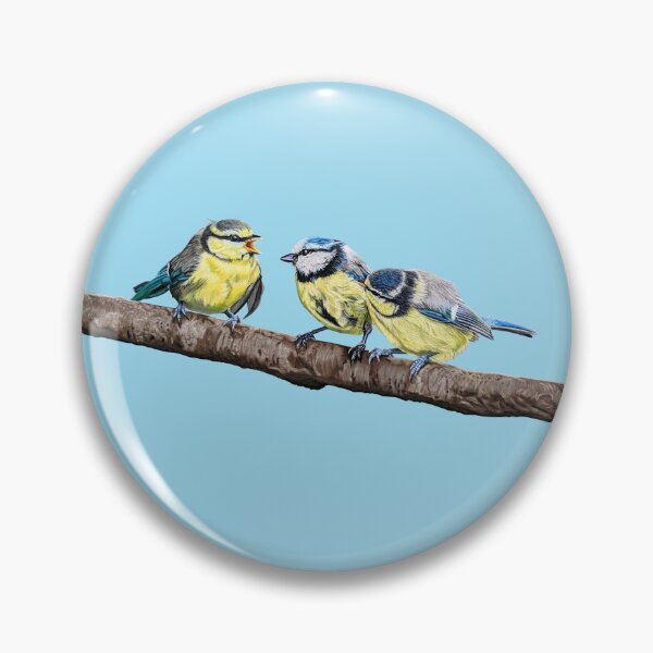 Item preview, Blue Tits sitting on a branch - twittering birds designed and sold by IslesArt.
