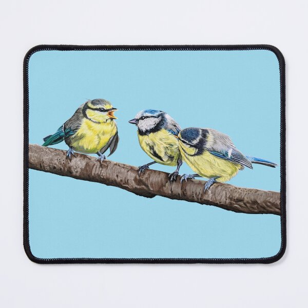 Item preview, Blue Tits sitting on a branch - twittering birds designed and sold by IslesArt.