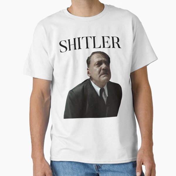 Vista previa del artículo con la obra «Shitler Una ilustración de Hitler cagando», diseñado y vendido por TopMerchz.