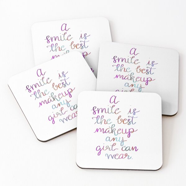 Item preview, A smile is a best make up any girl can wear motivational Quote designed and sold by ManifestoDesign.