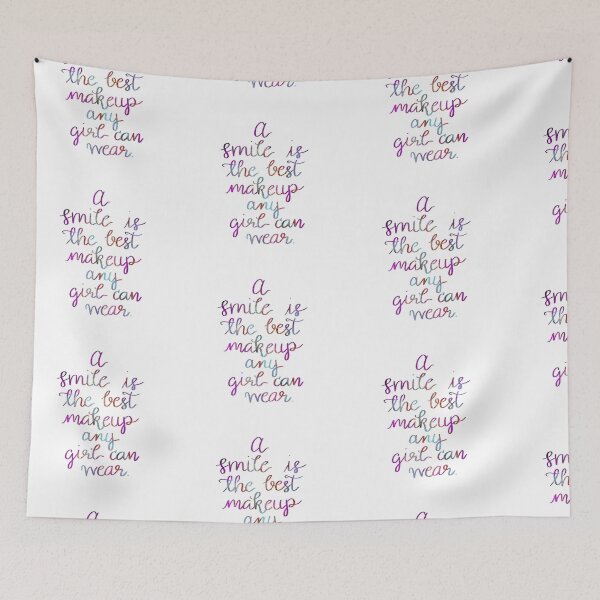 Item preview, A smile is a best make up any girl can wear motivational Quote designed and sold by ManifestoDesign.