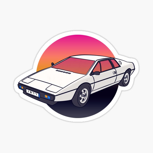 the vaporwave car of the future Sticker