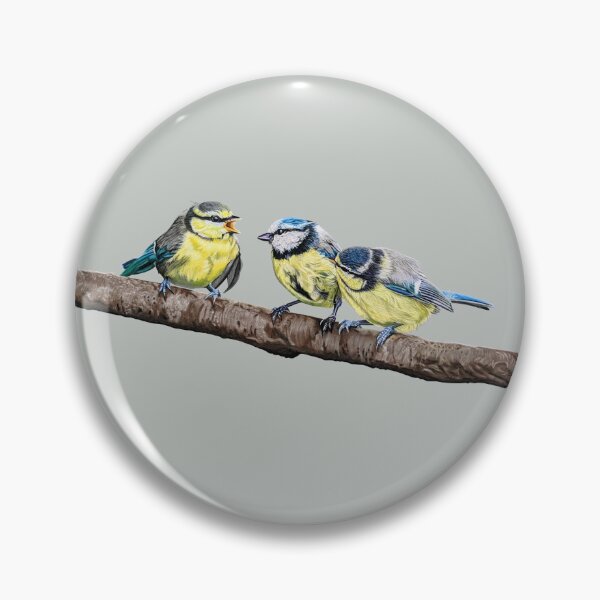 Item preview, Blue Tits sitting on a branch - twittering birds designed and sold by IslesArt.