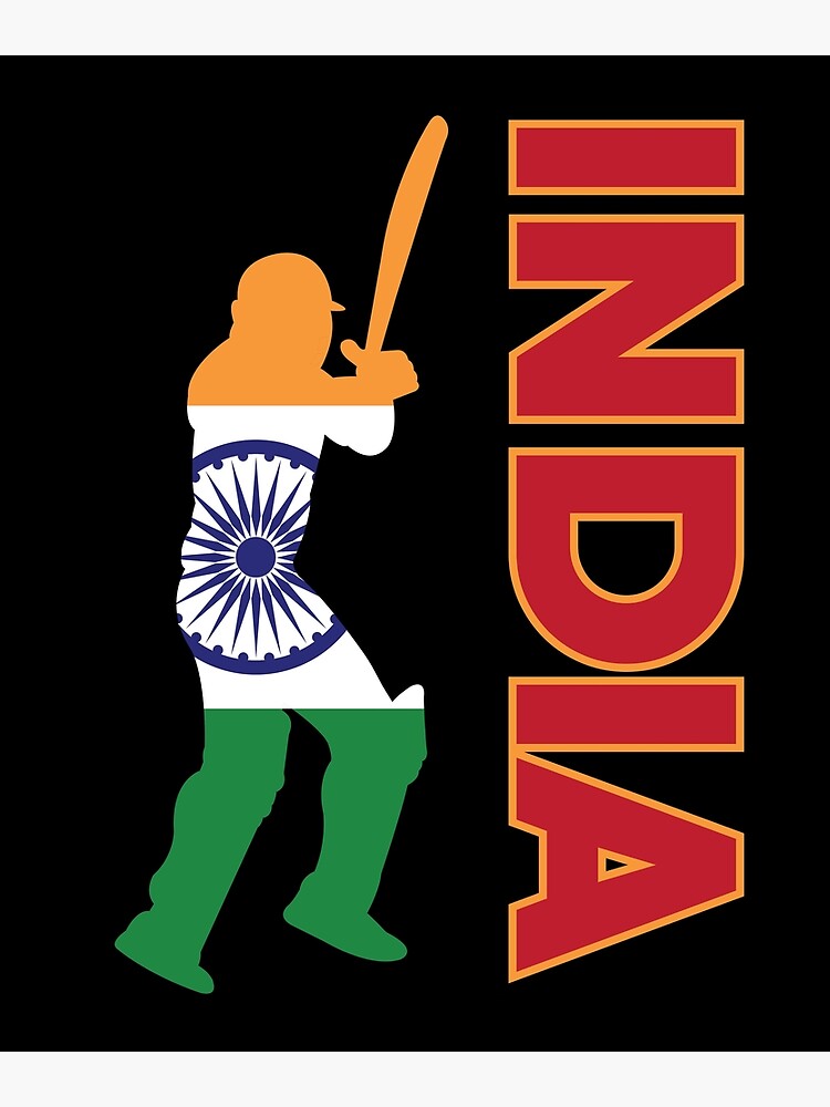 "India Cricket Gift India Flag Indian Cricket Team Cricketer" Poster