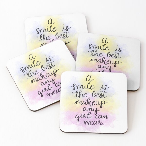 Item preview, A smile is a best make up any girl can wear motivational Quote designed and sold by ManifestoDesign.