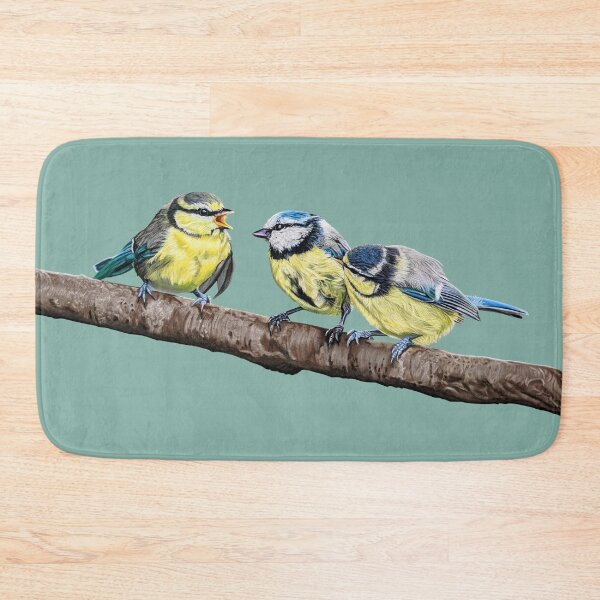 Item preview, Blue Tits sitting on a branch - twittering birds designed and sold by IslesArt.