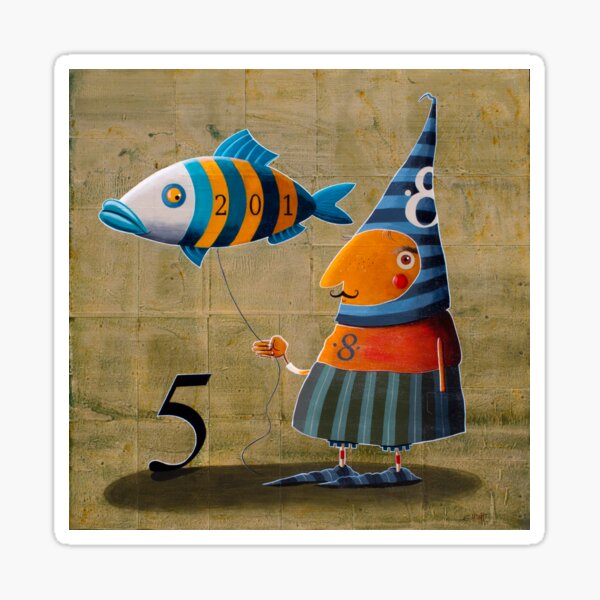 The number of the fish Sticker