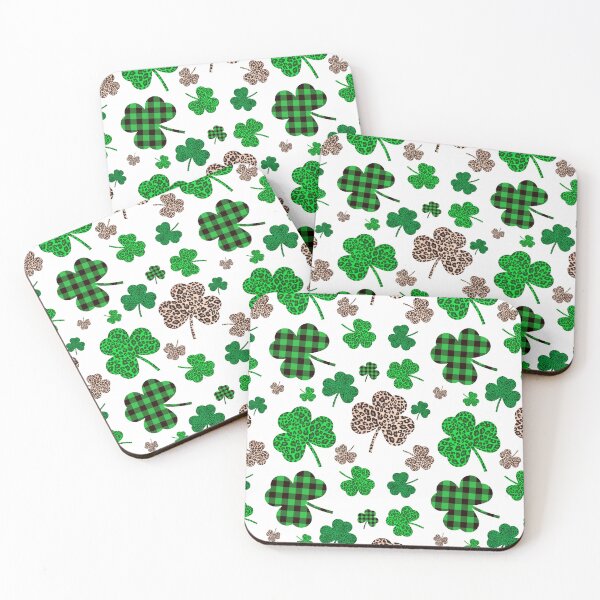 Item preview, Green Buffalo Plaid Clover Leopard Plaid Buffalo Check Shamrock Pattern designed and sold by dass-art.
