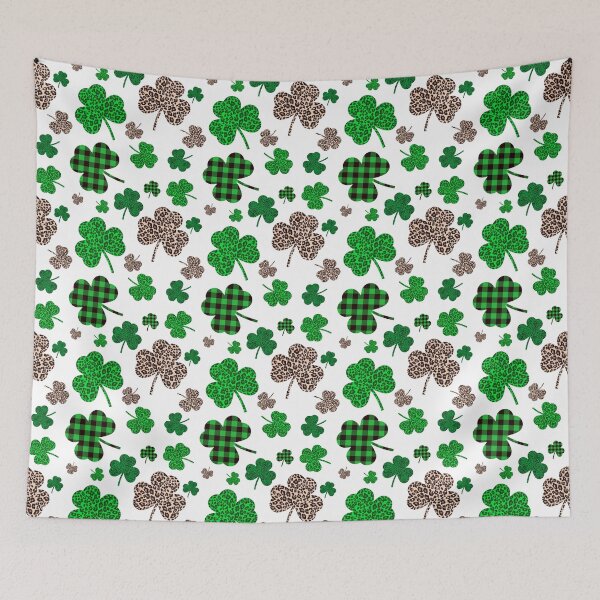 Item preview, Green Buffalo Plaid Clover Leopard Plaid Buffalo Check Shamrock Pattern designed and sold by dass-art.