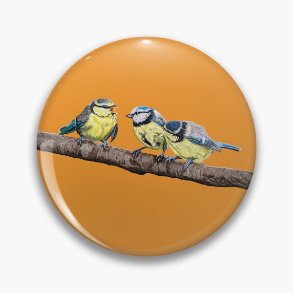 Item preview, Blue Tits sitting on a branch - twittering birds designed and sold by IslesArt.