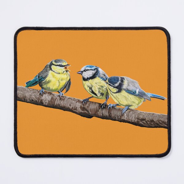 Item preview, Blue Tits sitting on a branch - twittering birds designed and sold by IslesArt.