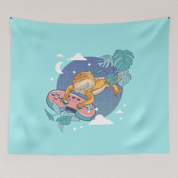 Item preview, Bearded Dragon Playing Video Game Retro Art designed and sold by MrEddie10.