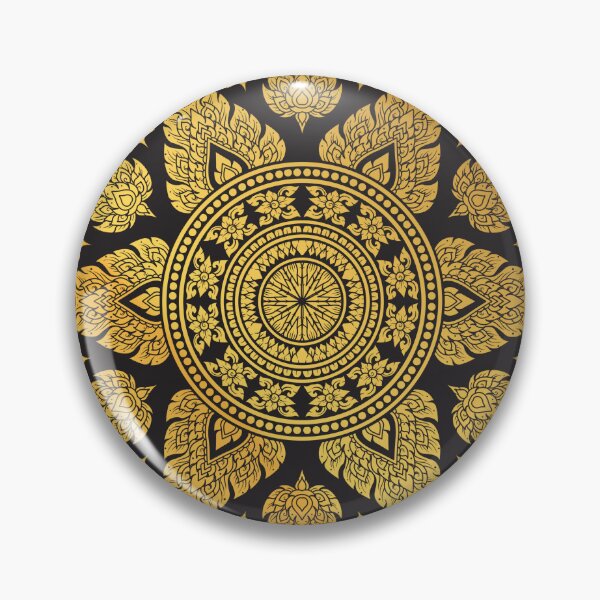 Artikelvorschau, Elegantes thailändisches Kunst-Schwarzes u. Gold Mandella entworfen und verkauft von Athena Milonas.