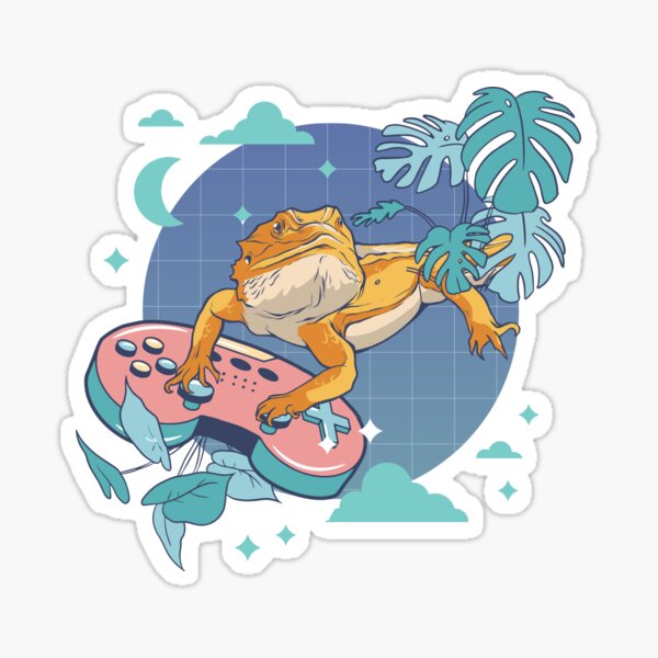 Item preview, Bearded Dragon Playing Video Game Retro Art designed and sold by MrEddie10.