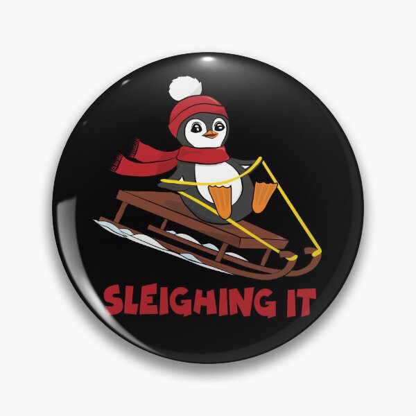Item preview, Sleighing It - Snow Sledding Penguin - Cute Animals Funny Winter designed and sold by TheInkElephant.