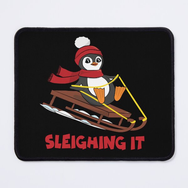 Item preview, Sleighing It - Snow Sledding Penguin - Cute Animals Funny Winter designed and sold by TheInkElephant.