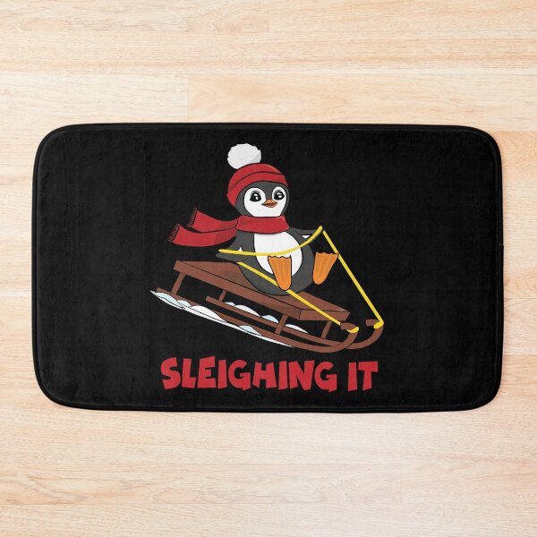 Item preview, Sleighing It - Snow Sledding Penguin - Cute Animals Funny Winter designed and sold by TheInkElephant.