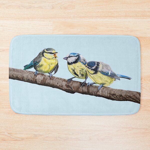Item preview, Blue Tits sitting on a branch - twittering birds designed and sold by IslesArt.