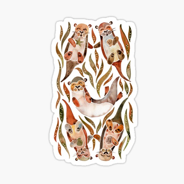 Artikel-Vorschau von Fünf Otter - Sepia-Palette, designt und verkauft von Cat Coquillette.