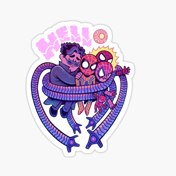 Item preview, Doctor Octopus And The Three Web Shooter Sticker designed and sold by yeseniaval.