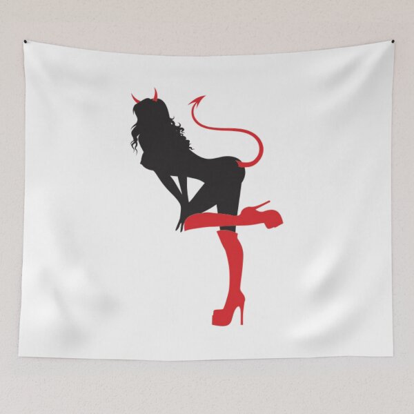 Item preview, Devil Women Red Heels Illustration designed and sold by TopMerchz.