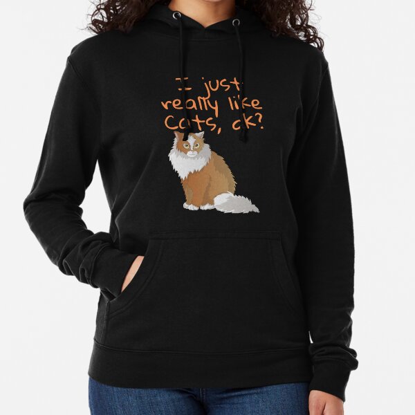 I just really like cats,ok? stickers Lightweight Hoodie
