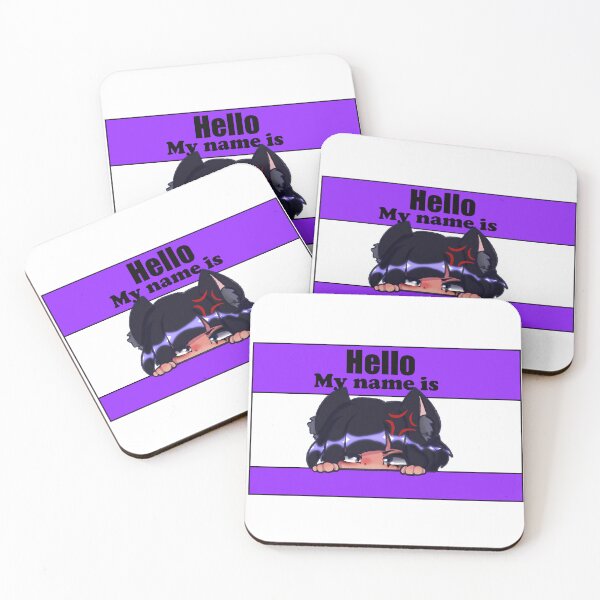 Item preview, Anime Catgirl Peek Name Tag designed and sold by Nyamelon.