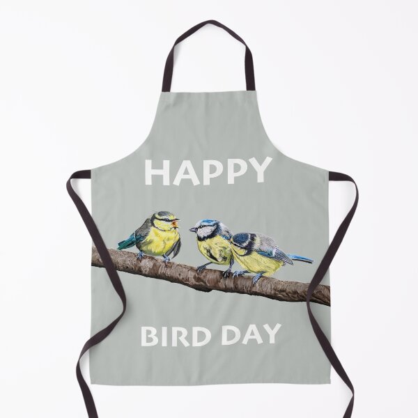 Item preview, HAPPY BIRD DAY Blue Tits sitting on a branch - twittering birds designed and sold by IslesArt.