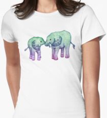 Baby-Elefant-Liebe Tailliertes T-Shirt für Frauen